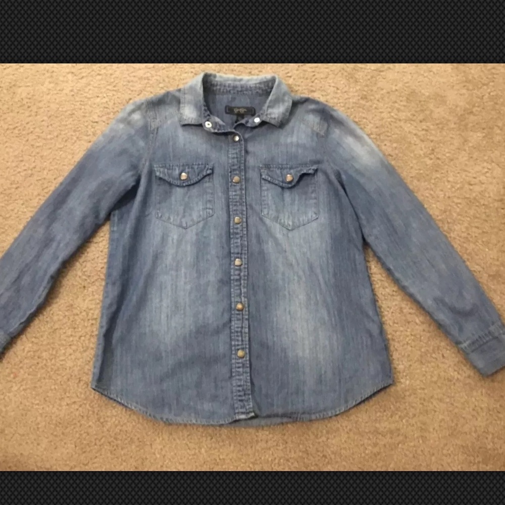Jessica Simpson Blue Jean Shirt XS